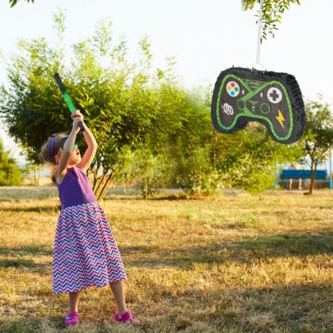 Pinata pentru petrecere, model controller joc video, carton si hartie creponata, 42x28x8 cm [3]