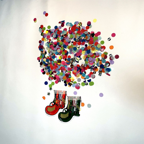 Pistol confetti pentru petrecere, 14x16 cm, multicolor, folie aluminiu [2]