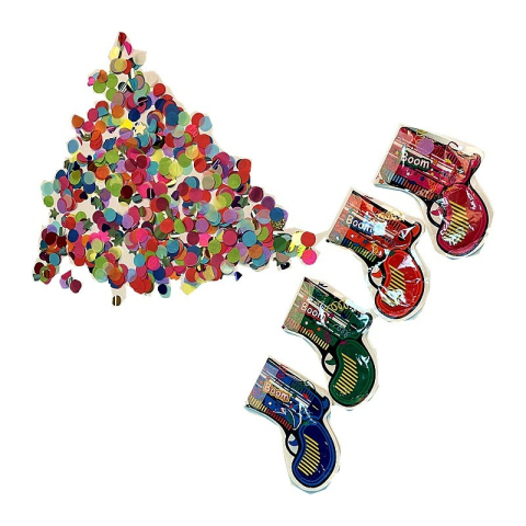 Produse utile sub 50 RON - Pistol confetti pentru petrecere, 14x16 cm, multicolor, folie aluminiu