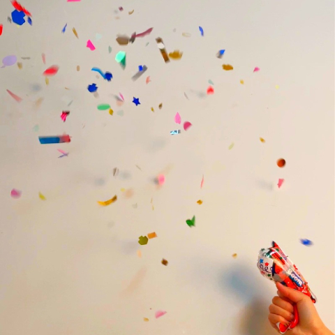 Pistol confetti pentru petrecere, 14x16 cm, multicolor, folie aluminiu [1]
