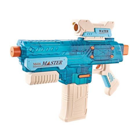Lansatoare si Pistoale de Jucarie (Spuma / Gel) - Pistol cu apa electric, rezervor 500 ml, incarcare USB, albastru