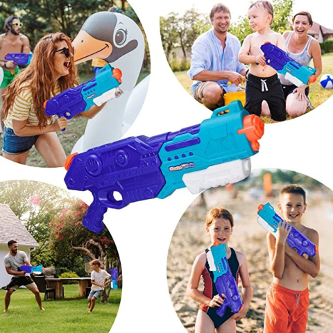 Pistol cu apa pentru copii, rezervor 1500 ml, maner ergonomic, albastru [5]