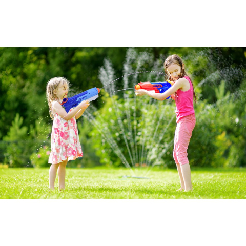 Pistol cu apa pentru copii, rezervor 300 ml, pentru piscina si plaja, bleumarin-rosu [3]