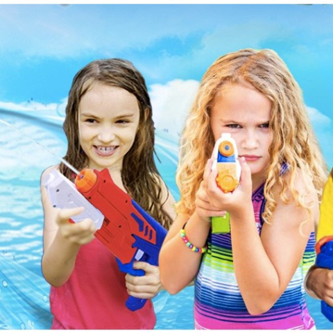 Pistol cu apa pentru copii, rezervor 300 ml, pentru piscina si plaja, bleumarin-rosu [4]