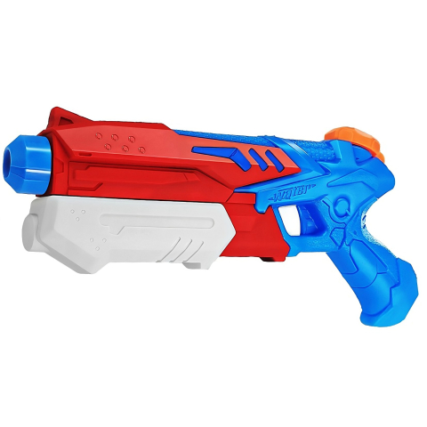 Copii & Jucarii - Pistol cu apa pentru copii, rezervor 300 ml, plastic, albastru deschis-rosu