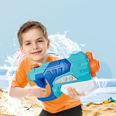 Pistol cu apa pentru copii, rezervor 500 ml, plastic, albastru [2]