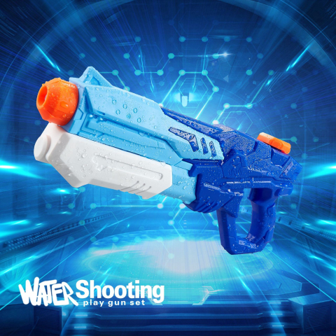 Pistol cu apa pentru copii, rezervor 600 ml, plastic, albastru [1]