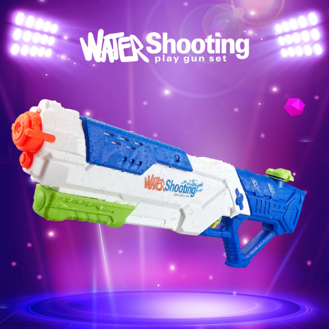 Pistol cu apa pentru copii, rezervor mare, plastic multicolor, 1200 ml [5]