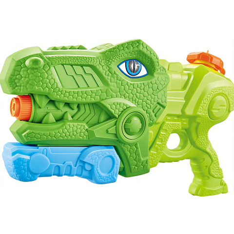 Jocuri de Indemanare - Pistol cu apa pentru copii, tiranozaur, 3 duze, rezervor 660 ml, verde