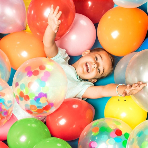 Pompa manuala pentru umflat baloane, mecanism dublu, plastic rezistent, rosie [1]