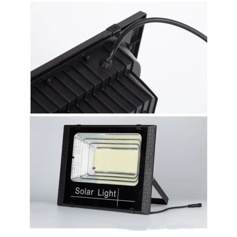 Proiector LED SMD 65W cu incarcare solara, panou solar, telecomanda, suport prindere, negru [3]
