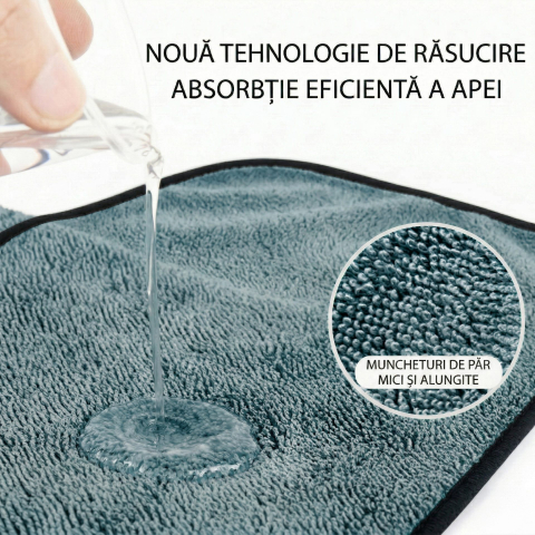 Prosop uscare auto, microfibra 600 GSM, absorbant, albastru deschis [1]