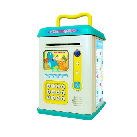 Jucarii Montessori - pusculita copii tip ATM albastru