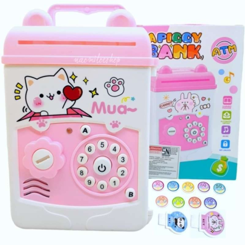 Pusculita pentru fete, model cu acces prin parola, plastic durabil, 17x11.5x10 cm [2]