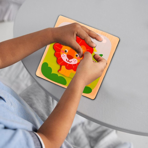 puzzle montessori lemn model leu 3 piese [7]