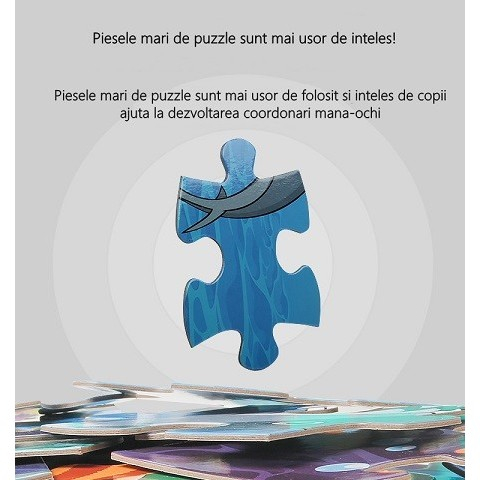 Puzzle pentru copii, jungla cu animale, 48 de piese, set dublu [3]