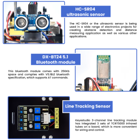 Robot 4WD Arduino Keyestudio KS0559 cu Bluetooth IR si line tracking [3]