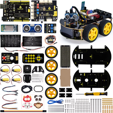Robot 4WD Arduino Keyestudio KS0559 cu Bluetooth IR si line tracking [1]