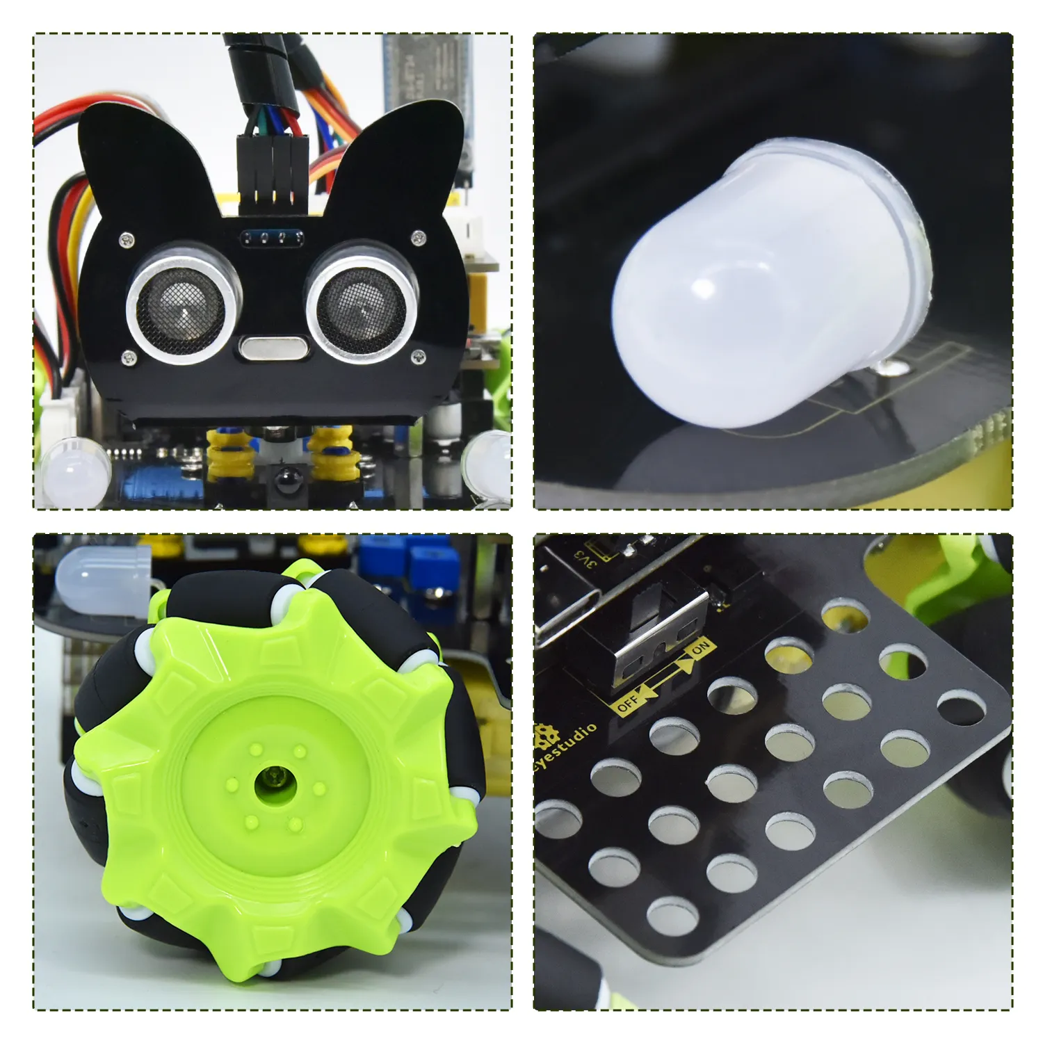 Robot 4WD Mecanum Arduino Keyestudio KS0560, 12 Proiecte, Bluetooth, IR, Ultrasonic, Line Tracking [4]