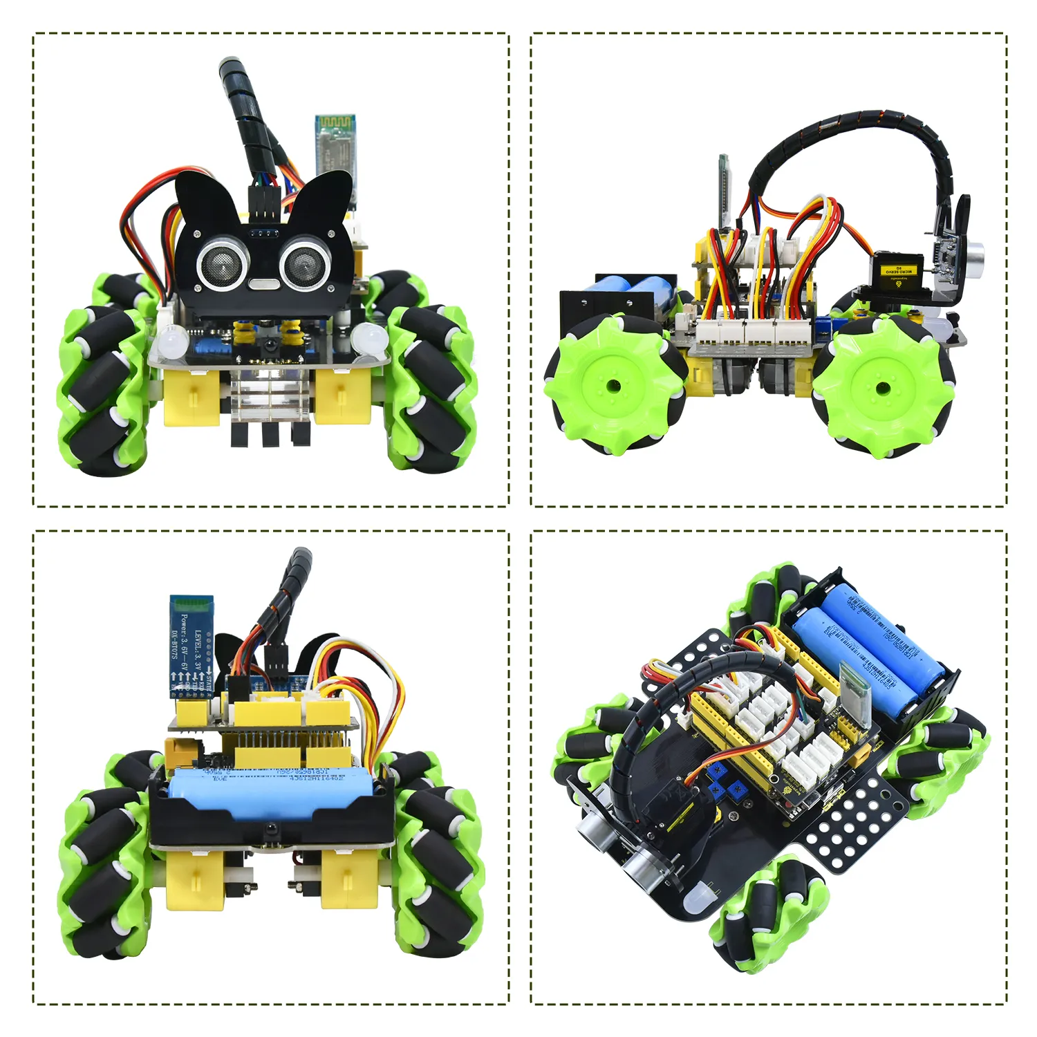 Robot 4WD Mecanum Arduino Keyestudio KS0560, 12 Proiecte, Bluetooth, IR, Ultrasonic, Line Tracking [1]