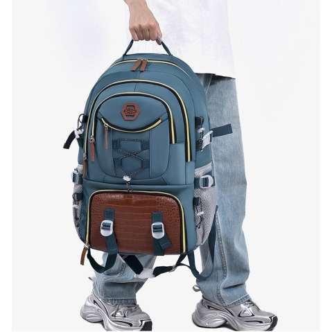 Rucsac multifunctional pentru calatorie, alpinism si drumetii, panza Oxford, 34x16x52 cm, albastru marin [2]