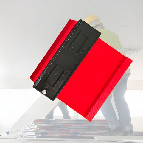 Sablon masurare contur, cu rigla integrata, plastic rezistent, 14.6 x 10.5 cm [3]