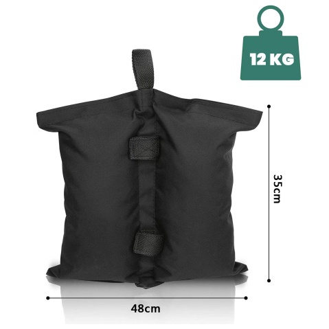 Saci de ancorare cort, set 4 bucati, cu 2 buzunare, poliester negru [1]