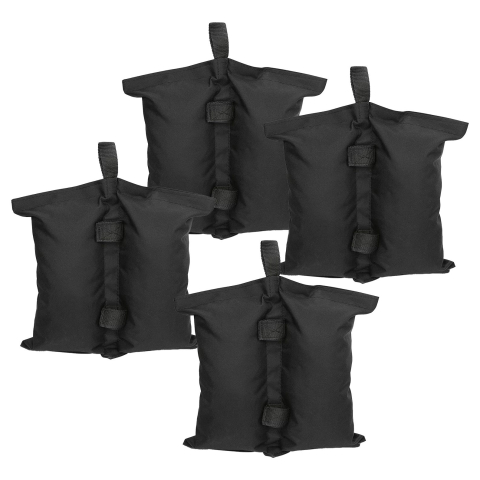 Casa & Gradina - Saci de ancorare cort, set 4 bucati, cu 2 buzunare, poliester negru