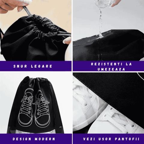 Saculeti protectie incaltaminte, protectie praf, fereastra, ideali pentru stocare si calatorie, pachet 8buc [1]