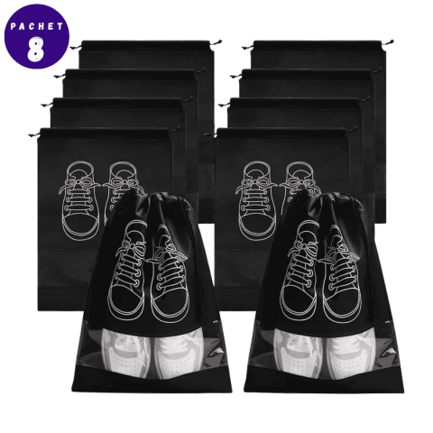 Organizare & Depozitare - Saculeti protectie incaltaminte, protectie praf, fereastra, ideali pentru stocare si calatorie, pachet 8buc