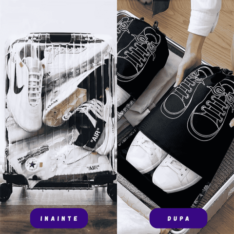 Saculeti protectie incaltaminte, protectie praf, fereastra, ideali pentru stocare si calatorie, pachet 8buc [2]