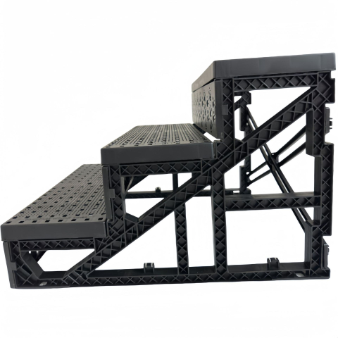 Scara pentru animale de companie, 3 trepte detasabile, material PP si plus, gri [2]