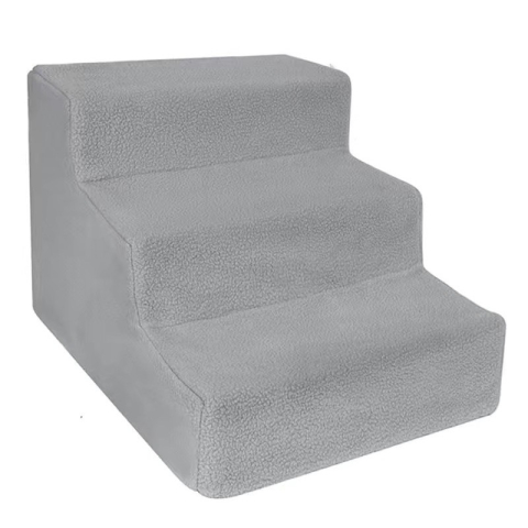 Scara pentru animale de companie, 3 trepte detasabile, material PP si plus, gri [0]