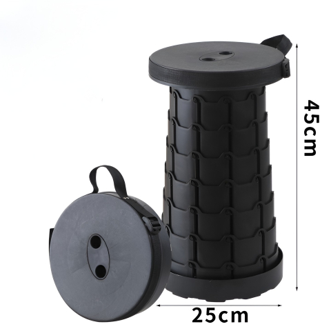 scaun telescopic pliabil camping pescuit plastic negru [4]