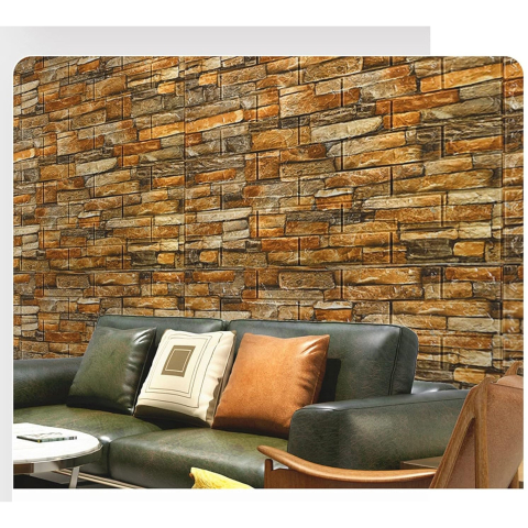 Set 10 placi tapet 3D, model caramida, autoadeziv, polietilena 3 mm [2]