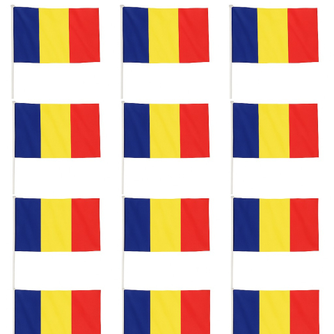 Set 12 Steaguri de Mana tricolor, 20x30 cm, poliester, suport plastic [2]