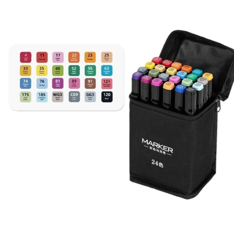 Creativitate si Arta - set 24 markere pe baza de ulei cu geanta depozitare