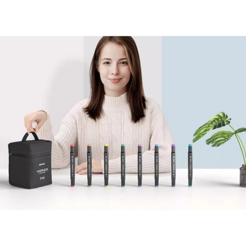 set 24 markere pe baza de ulei cu geanta depozitare [5]