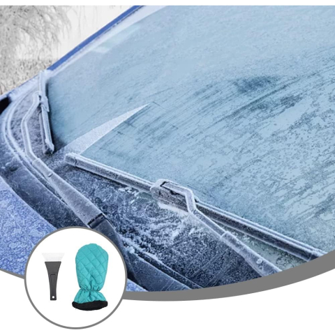 set manusa si racleta zapada verde impermeabil [2]