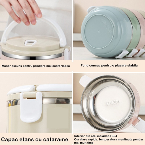 set 2 caserole alimente otel inoxidabil inchidere etansa [2]