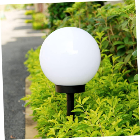 Set 2 lampi solare LED, forma sferica, iluminare automata, diametru 10 cm, alb cald [5]
