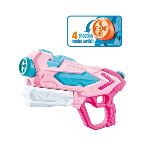 Set 2 pistoale cu apa pentru copii, 4 duze, rezervor 900 ml, plastic roz si albastru [4]
