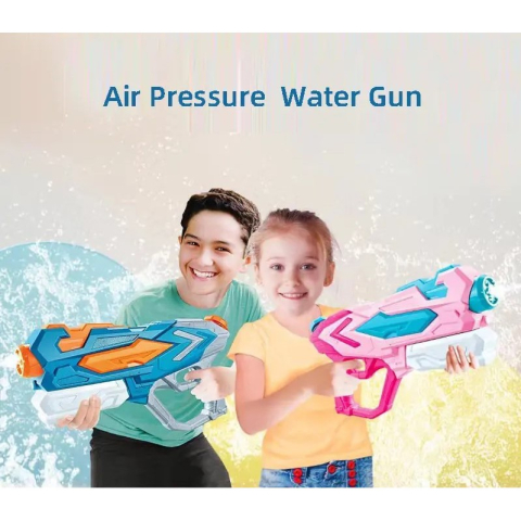 Set 2 pistoale cu apa pentru copii, 4 duze, rezervor 900 ml, plastic roz si albastru [2]