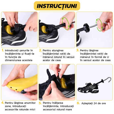 set sanuri reglabile largit alungit pantofi ABS premium galben negru [1]