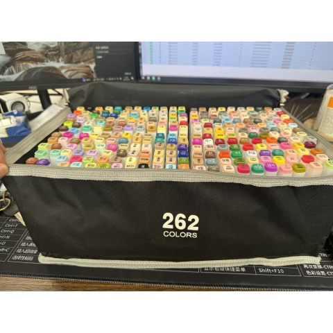 set 262 markere colorate dublu capat cu geanta depozitare [1]