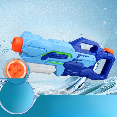Set 3 pistoale cu apa pentru copii, capacitate mare, plastic albastru [3]