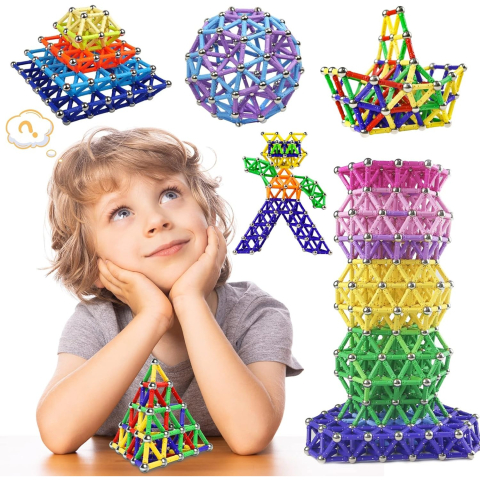 Set 308 piese betisoare magnetice, jucarie educativa, plastic si magnet, multicolor [2]