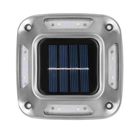Iluminat Exterior - Set 4 lampi solare LED pentru gradina, 8 LED-uri, montare perete sau pamant, alb cald
