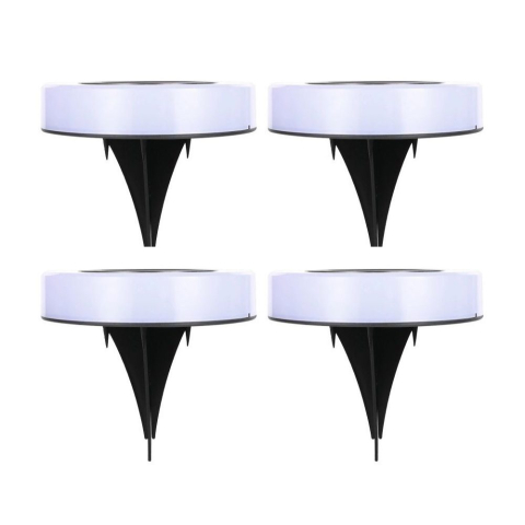 Iluminat Exterior - Set 4 lampi solare LED pentru gradina, model cerc, multicolor, ABS