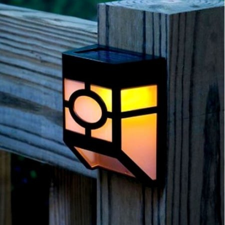Set 4 lampi solare LED pentru gradina, model geometric, lumina alb cald, rezistenta IP65 [11]
